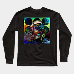 Colorful eagle on circles Long Sleeve T-Shirt